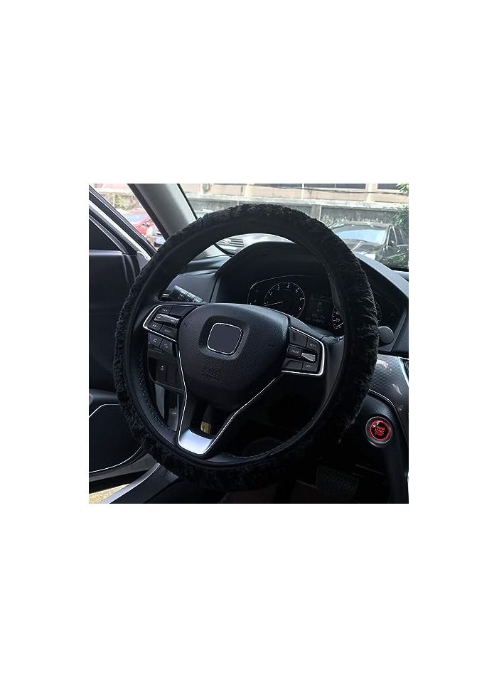 رويال Luxury Steering Wheel Cover 15"Inch (DYT-6006,BK) Black Color - Image 4