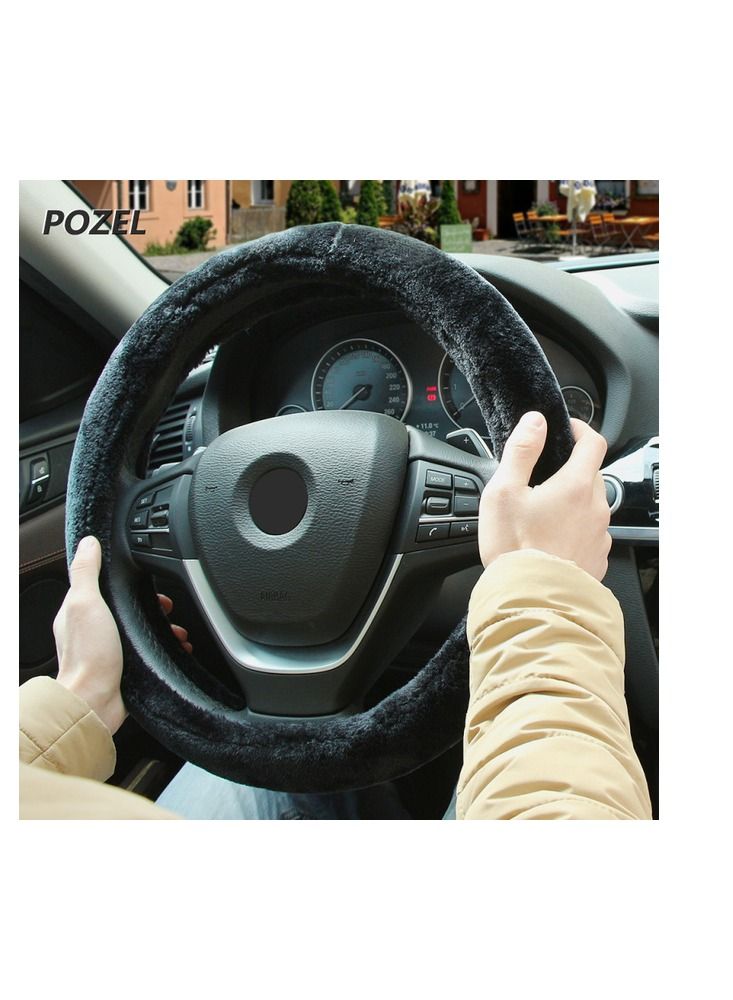 رويال Luxury Steering Wheel Cover 15"Inch (DYT-6006,BK) Black Color - Image 3