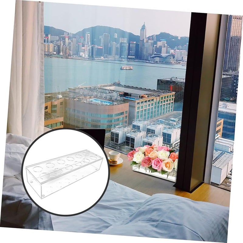 مزهرية أكريليك مستطيلة لترتيب الزهور المجففة زجاجة زهور زخرفية - Image 3