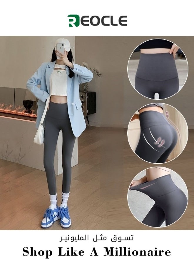 REOCLE - Women's High Waisted Leggings Ultra Soft Stretch Opaque Slim Yoga Leggings Seamless Leggings Tummy Control Yoga Pants - Image 1