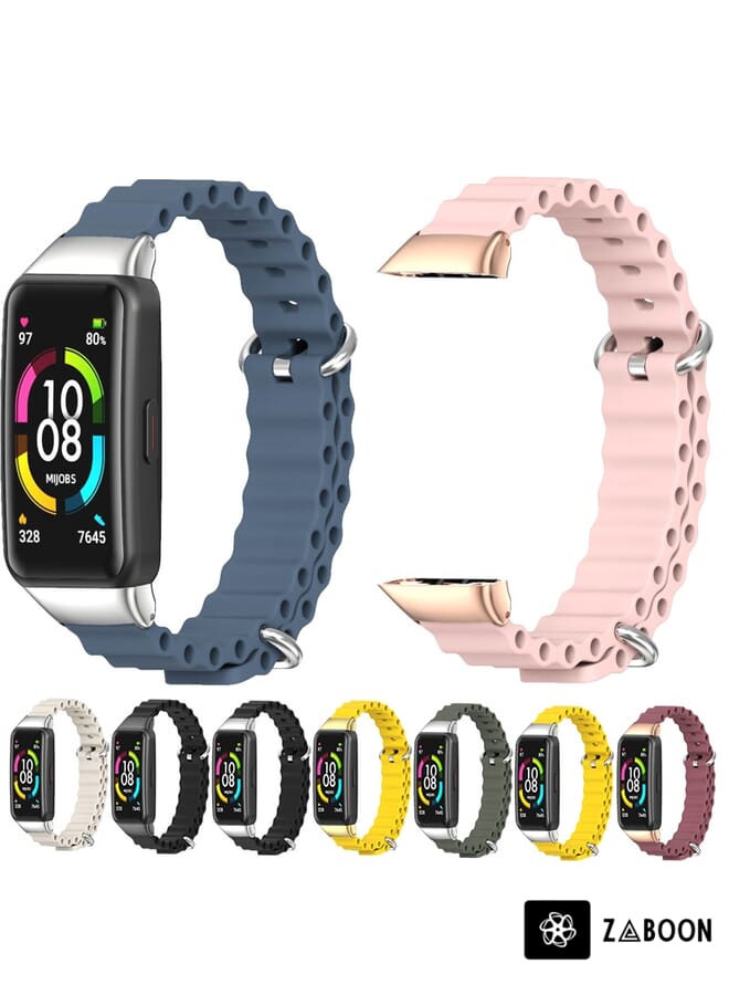 Zaboon Watch Band For Huawei Band 6 / Honor Band 6 / 7 MIJOBS CS Marine Silicone Breathable - Image 3