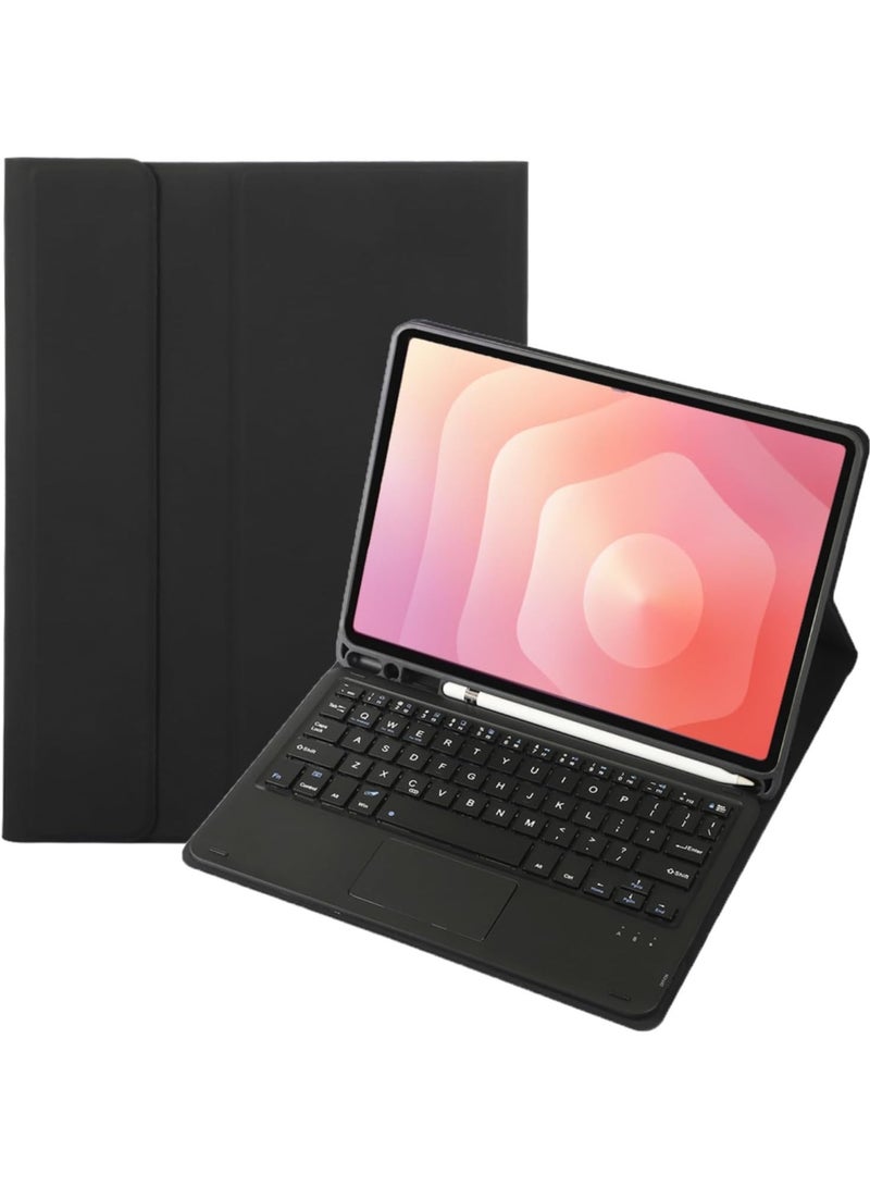 Muzz Keyboard Case for 11 inch Samsung Galaxy Tab S11 2025 with S Pen Holder - Slim Stand Cover Detachable Wireless Bluetooth Keyboard with Smart Touchpad for Galaxy Tab S11 Black - Image 2