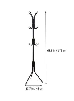 Arabest Coat Rack Freestanding, Entryway Hall Tree With 12 Hooks, Coat Hanger Stand, Floor Standing Coat Rack, Coat Rack Stand, Clothes Rack, Coat Tree, Black  - Image 4