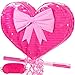 WERNNSAI Valentines Day Piata Red Heart Piata Valentines Day Party Decoration for Girls Birthday Party Couples Dating Supply Engagement Wedding Pull String Surprise with Blindfold Stick - Image 2