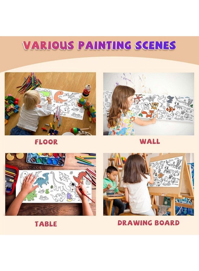 Drawing Paper Roll for Kids, 30x300 CM Large Poster Colouring for Markers Pencils Paints, Art Paper Crafts Sheet, Wall Floor Table Painting Colour Filling Paper, Design- Animal World Educational. A6 - Image 4