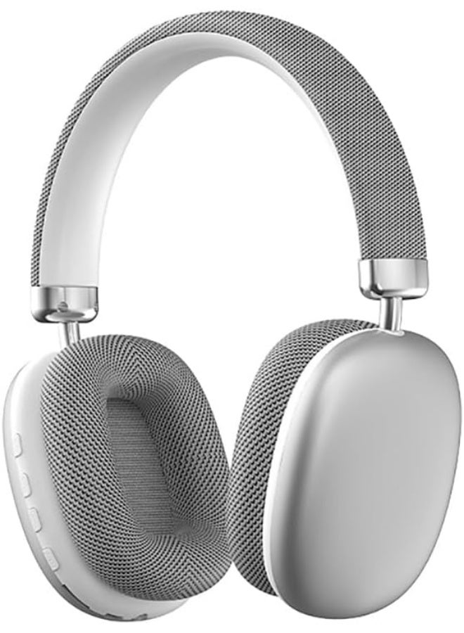 Bluetooth 5.3 Headphones, Hi-Fi Stereo Sound, 12H Playtime, Dual Connection, Over-Ear Wireless Headset with Type-C, Silver (Silvery) - Image 1