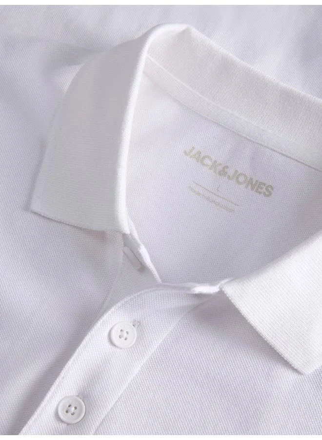 JACK & JONES Bright White Regular fit short sleeve Polo for Men | Best Price UAE