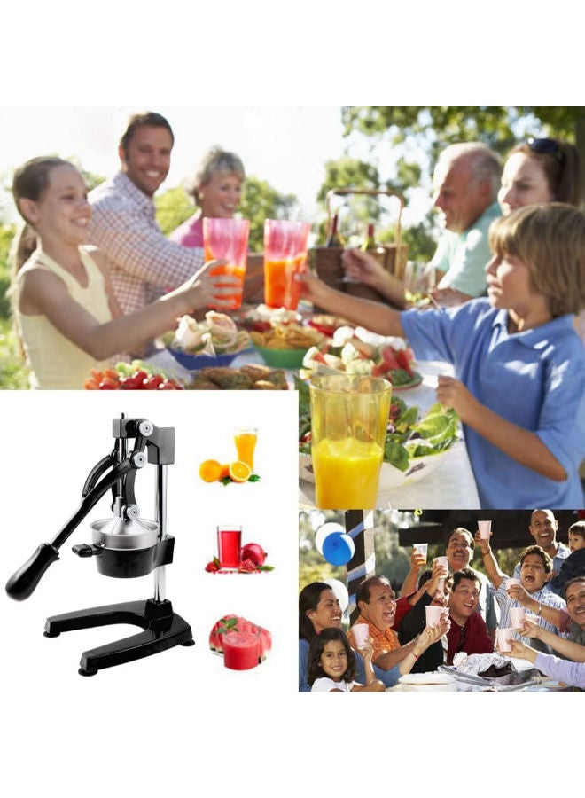 SHOPI عصارة الحمضيات الاحترافية، عصارة فواكه الليمون والليمون الحامض المصنوعة من الحديد الزهر عالية التحمل، عصارة يدوية تجارية لعصير البرتقال (أسود)  - Image 5