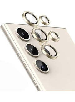 Samsung Galaxy S25 Ultra Camera Lens Protector, Individual Lens Protectors, Scratch-Resistant Ultra-Thin Tempered Glass with Aluminum Edging, Galaxy S25 Ultra Case Friendly, 1 Set, Gold
