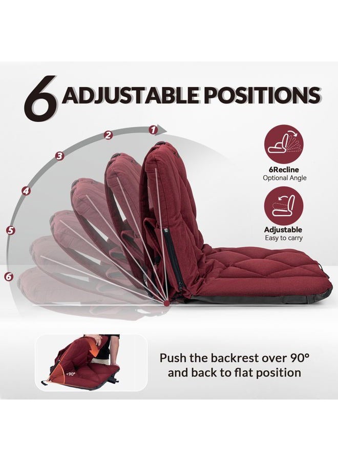Thallike Stadium Seats for Bleachers with Back Support, 6 Adjustable Angle Bleacher Seat with Armrest, Extra Wide Stadium Chair for Sport Events and Outdoors (RED) - Image 4