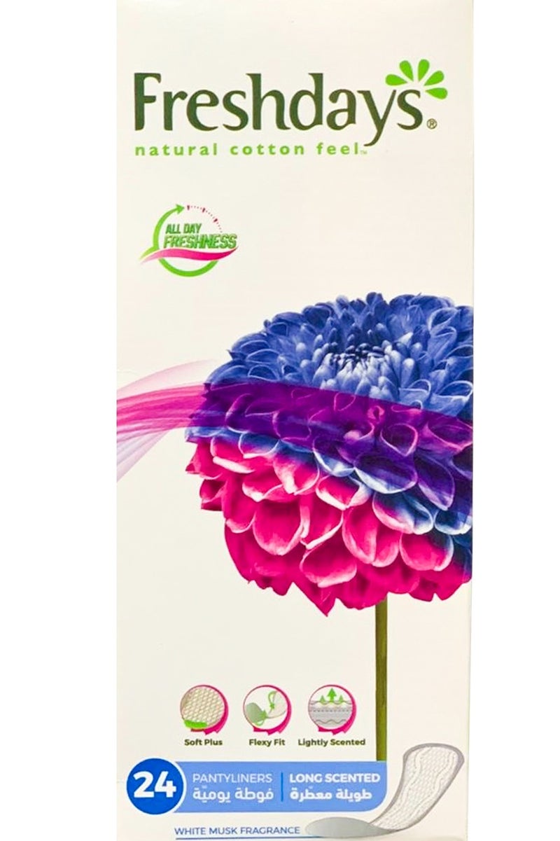 فريش دايز فوط صحية يومية برائحة القطن الطبيعي من فريش دايز، 24 فوطة صحية طويلة الأمد - Image 2