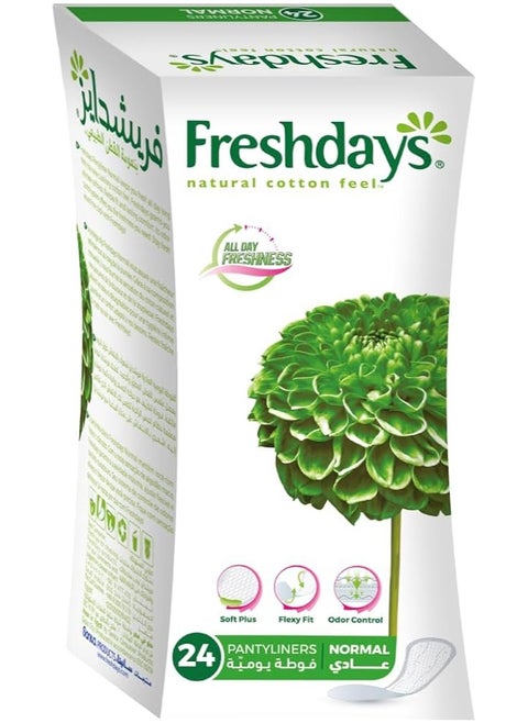 Fresh days Natural Cotton Feel Pantyliner Normal 24 Pads