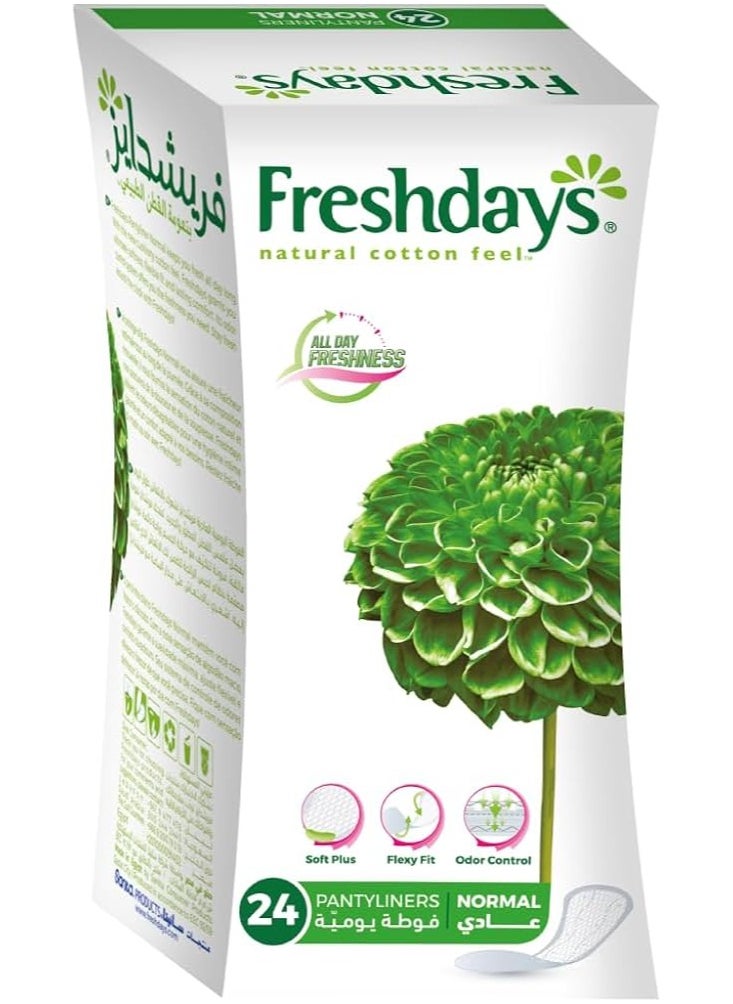 Fresh days Natural Cotton Feel Pantyliner Normal 24 Pads