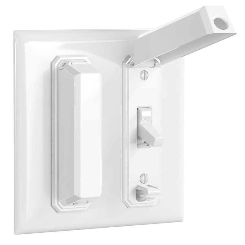 CLYMENE 2 Pack Light Switch Cover Guard, Child Proof Wall Switch Cover Keeps Your Lights or Switches from Getting Accidentally Turned ON or OFF, Toggle Style (White) - Image 1