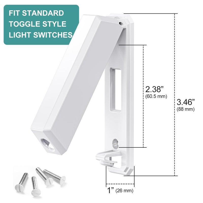 CLYMENE 2 Pack Light Switch Cover Guard, Child Proof Wall Switch Cover Keeps Your Lights or Switches from Getting Accidentally Turned ON or OFF, Toggle Style (White) - Image 2