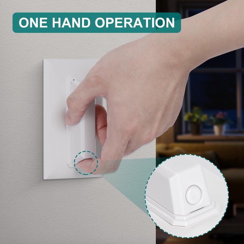 CLYMENE 2 Pack Light Switch Cover Guard, Child Proof Wall Switch Cover Keeps Your Lights or Switches from Getting Accidentally Turned ON or OFF, Toggle Style (White) - Image 4