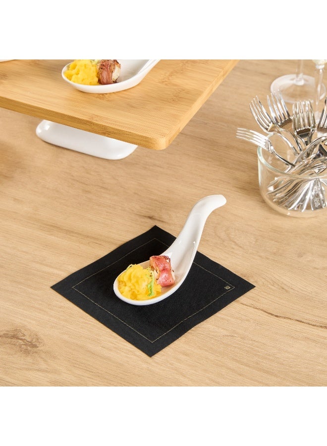 Restaurantware 5.1 Inch Porcelain Soup Spoons, 10 Wave Appetizer Spoons - Chip Resistant, Dishwasher Safe, White Porcelain Mini Tasting Plates, For Samples, Desserts, Or Snacks - Image 3