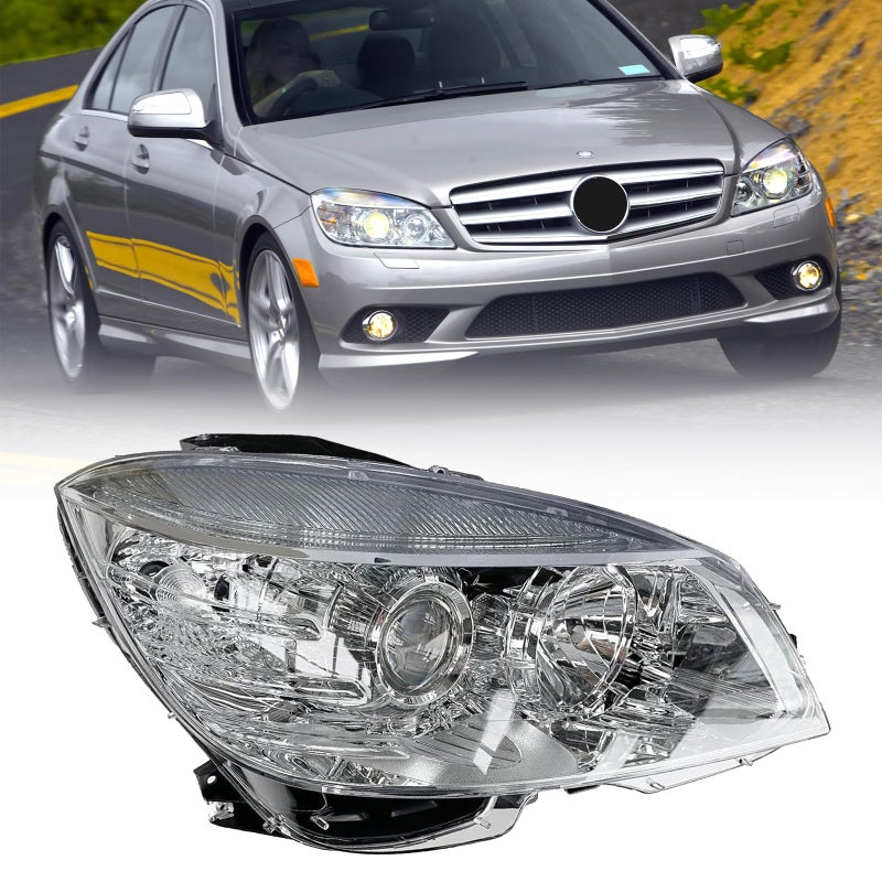 DIBON AUTO Headlight Compatible for Mercedes Benz W204 C Class C300 C230 C350 2008 2009 2010 2011 Headlamp Right Side