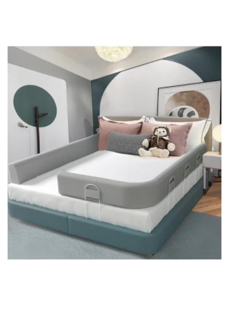 Crib Bed Rail Guard Upgraded Child Guard,Collapsible Baby Side Bedrail,Foldable Safeguard for Queen King Twin Bed,Kids' Safety Bed Fence,with Adjustable Height,200cm  - Image 1