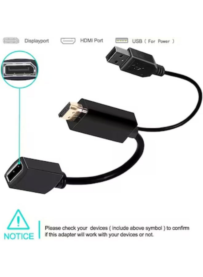 BIXEL محول HDMI إلى DisplayPort مع طاقة USB، يدعم دقة 4K × 2K، مناسب للأجهزة المزودة بمنفذ HDMI - Image 2