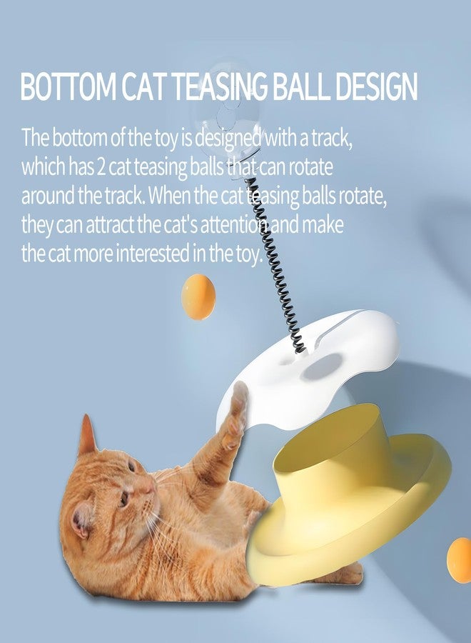 YOUNEEDFUL 2025 KittenTreat Dispenser With Roller Track Catnip Balls, Cat Ball Toy with Treat, Cat Intellectual Stimulation Toy For Mental Stimulation and Slowing Down Feeding Speed ,Pet Food Leak Ball (Yellow) - Image 3