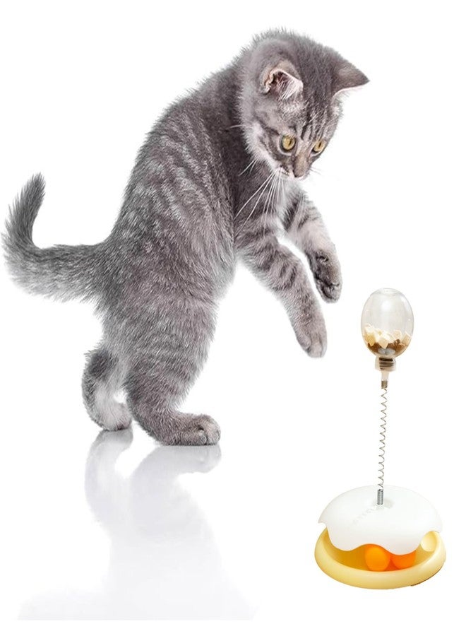 YOUNEEDFUL 2025 KittenTreat Dispenser With Roller Track Catnip Balls, Cat Ball Toy with Treat, Cat Intellectual Stimulation Toy For Mental Stimulation and Slowing Down Feeding Speed ,Pet Food Leak Ball (Yellow) - Image 1