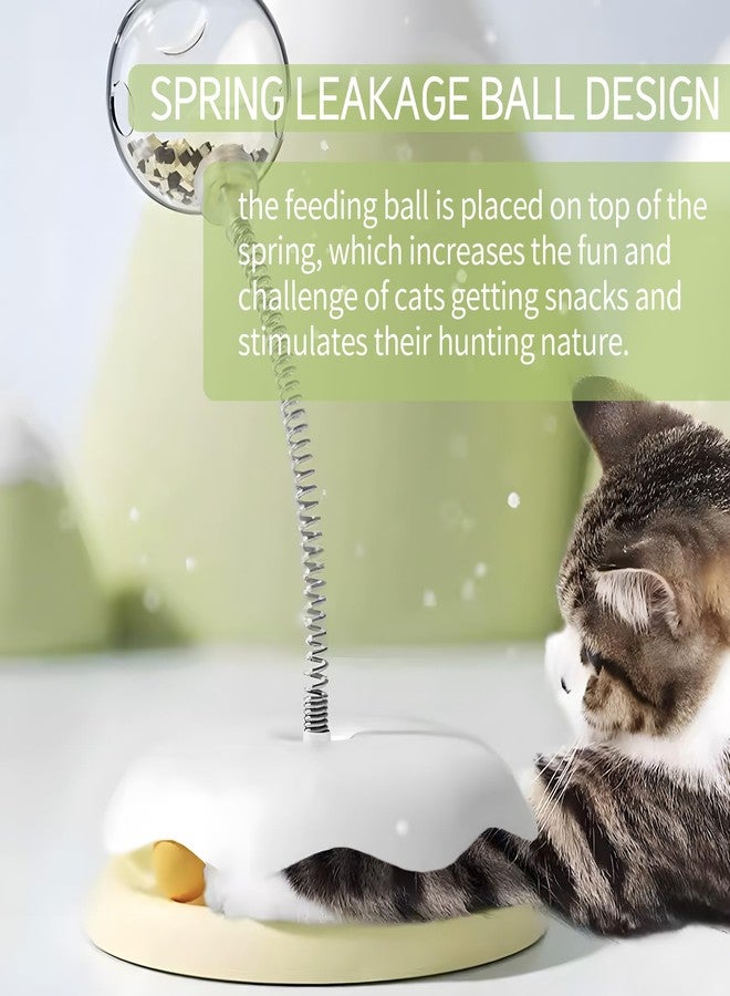 YOUNEEDFUL 2025 KittenTreat Dispenser With Roller Track Catnip Balls, Cat Ball Toy with Treat, Cat Intellectual Stimulation Toy For Mental Stimulation and Slowing Down Feeding Speed ,Pet Food Leak Ball (Yellow) - Image 2