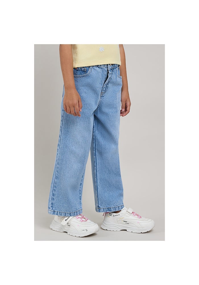 R&B Washed Wide Leg Jeans with Button Closure - Image 4