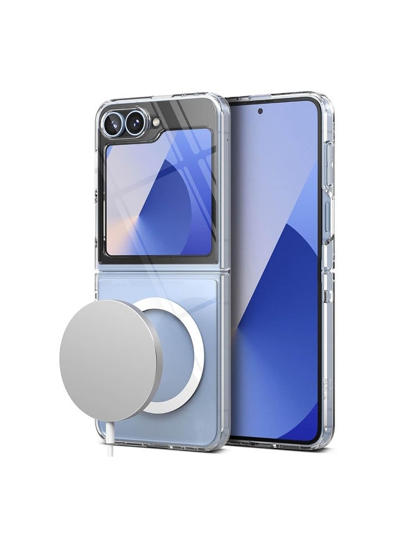 Crystal Clear Case for Samsung Galaxy Z Flip 6 with Full Protection Compatible with Wireless Charging, Shockproof Soft TPU Phone Cover For Samsung Z flip 6 - Image 1