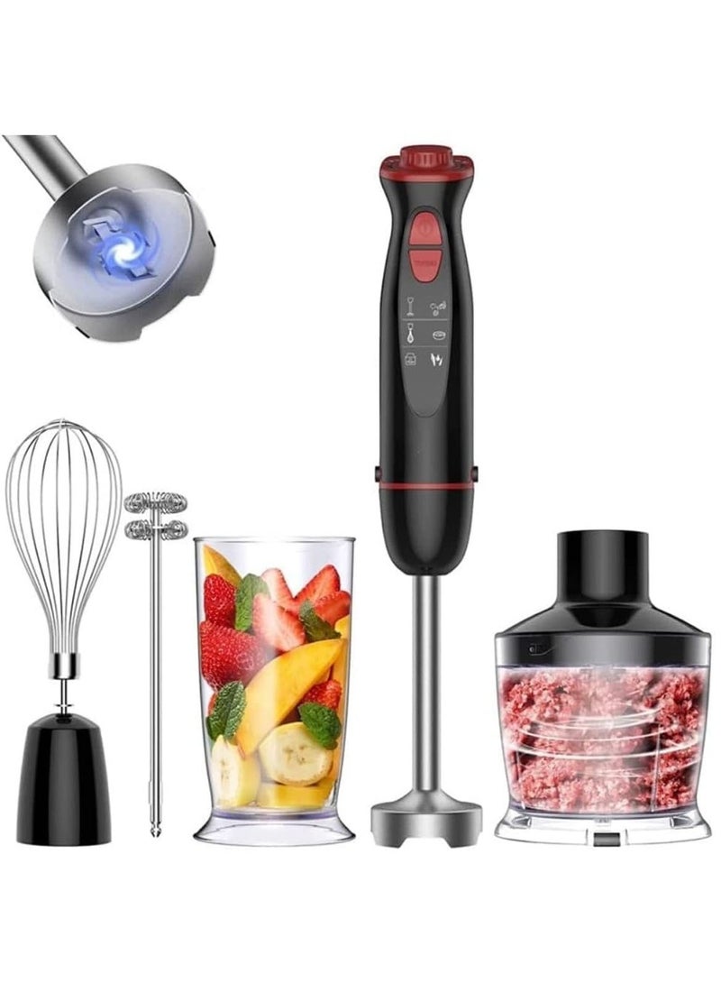 MarlaMall 1100W 12-Speed 5-in-1 Hand Mixer Stick Blender with 304 Stainless Steel Blade Electric Stepless Speed Immersion Hand Blender Set for Kitchen, Baker, Egg Whisk, Milk Frother, Baby, BPA-Free - Image 1
