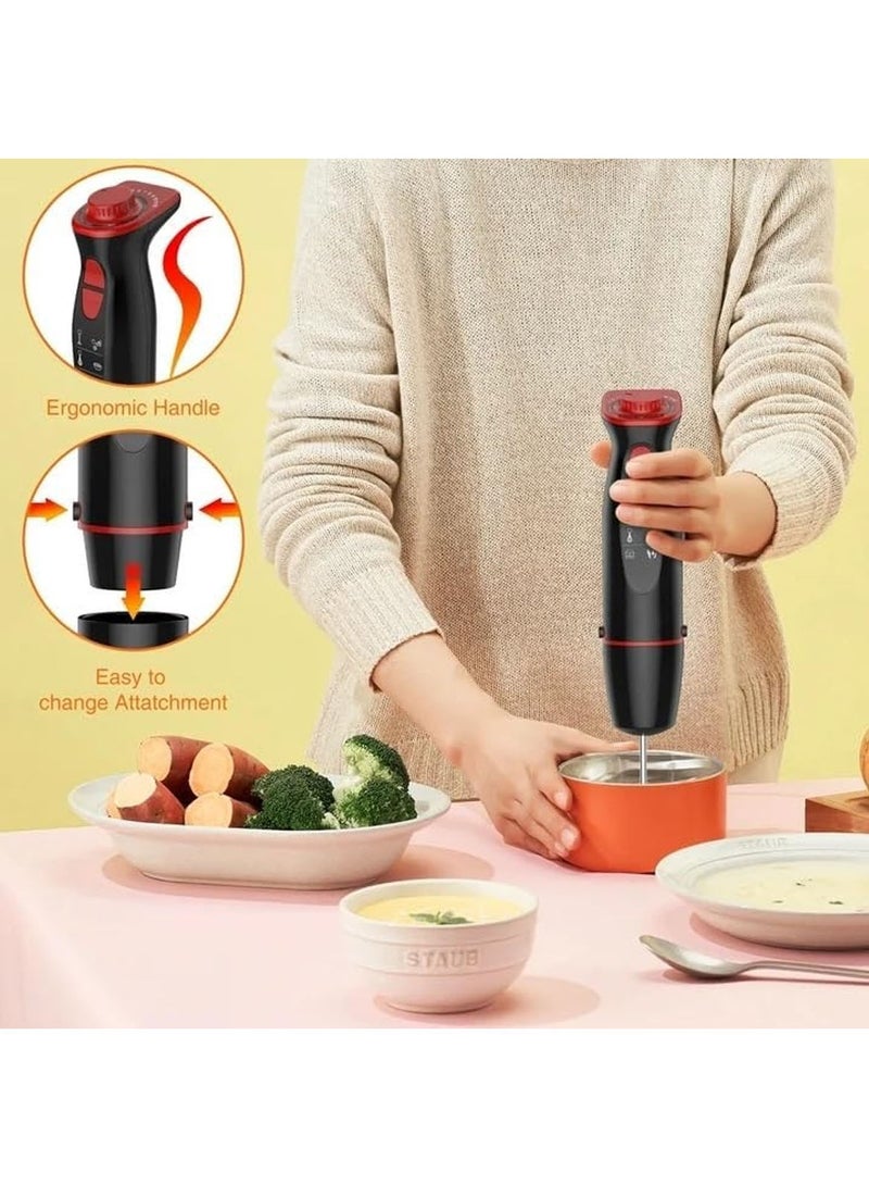 MarlaMall 1100W 12-Speed 5-in-1 Hand Mixer Stick Blender with 304 Stainless Steel Blade Electric Stepless Speed Immersion Hand Blender Set for Kitchen, Baker, Egg Whisk, Milk Frother, Baby, BPA-Free - Image 2