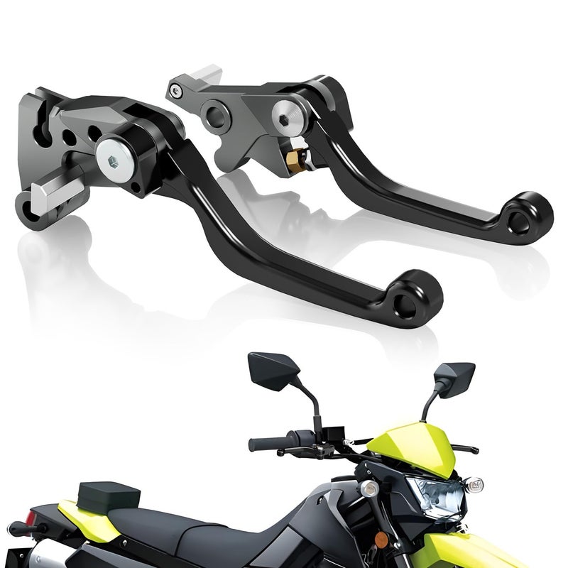 USTPO Dirt Bike Brake Clutch Lever Pivot Folding Levers Set CNC for KLX 300 KLX300 KLX300SM 2024 KLX125 1016 KLX250 0816 KLX230KLX230R 2023 Z125 Pro 1723 Dirt Pit Bike Black - Image 2