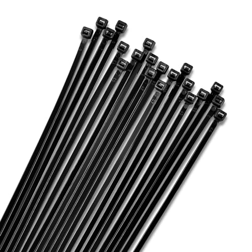 Bolt Dropper 12-Inch Black Zip Ties 100 Pack - Heavy Duty, Self-Locking Nylon Cable Ties for Indoor and Outdoor Projects - UV and Weather Resistant with 40 lbs Tensile Strength Wire Ties - Image 1
