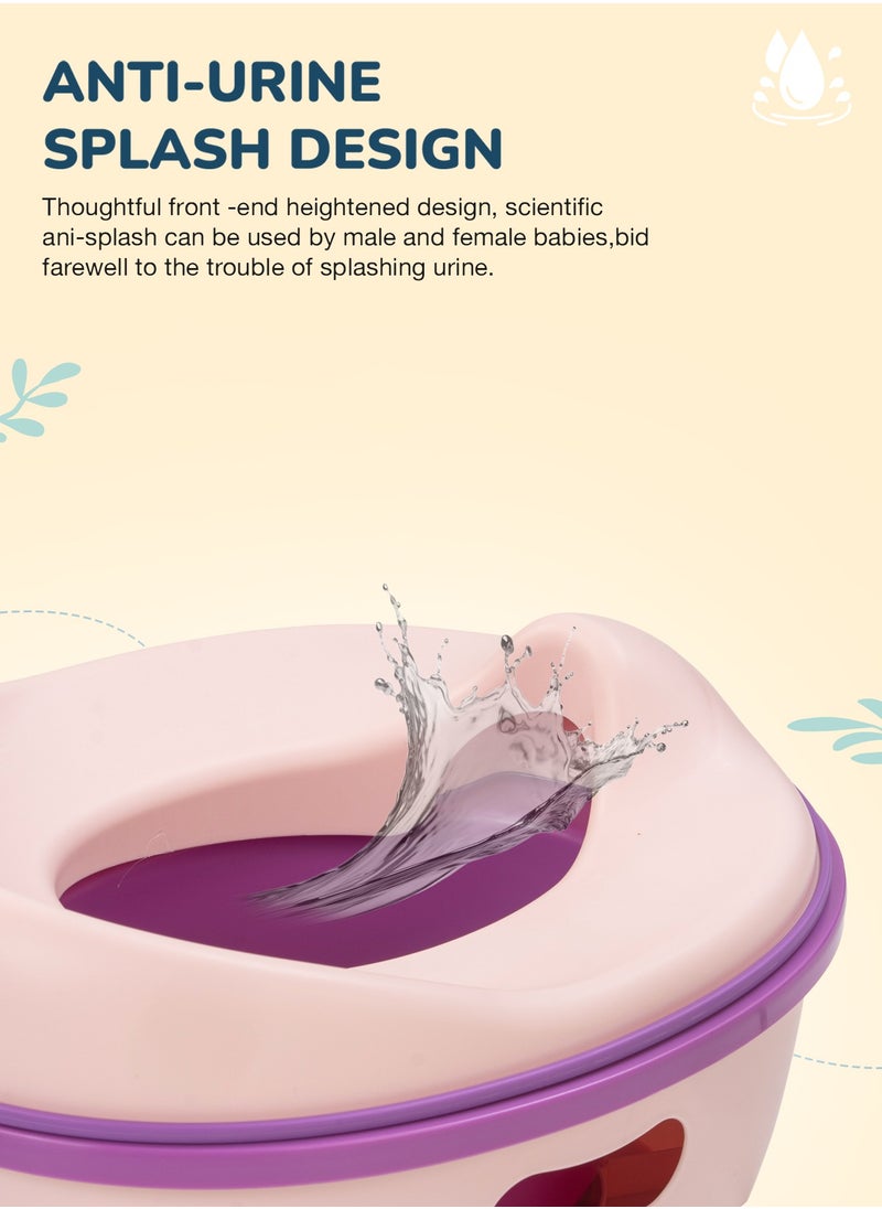 BAYBEE - Baybee 3 in 1 Nando Baby Potty Seat For Kids, Baby Potty Training Seat Chair With Splash Guard & Potty Step Stool for Toddlers Kids Western Toilet Seat Potty Seat For 0 to 5 Years Boy Girl Pink - Image 1