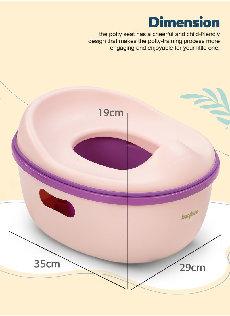 BAYBEE - Baybee 3 in 1 Nando Baby Potty Seat For Kids, Baby Potty Training Seat Chair With Splash Guard & Potty Step Stool for Toddlers Kids Western Toilet Seat Potty Seat For 0 to 5 Years Boy Girl Pink - Image 1