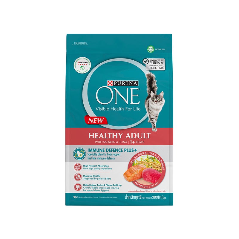 بيورينا ون طعام جاف هيلثي بالسلمون والتونة للقطط البالغة من بيورينا وان - 380 جرام