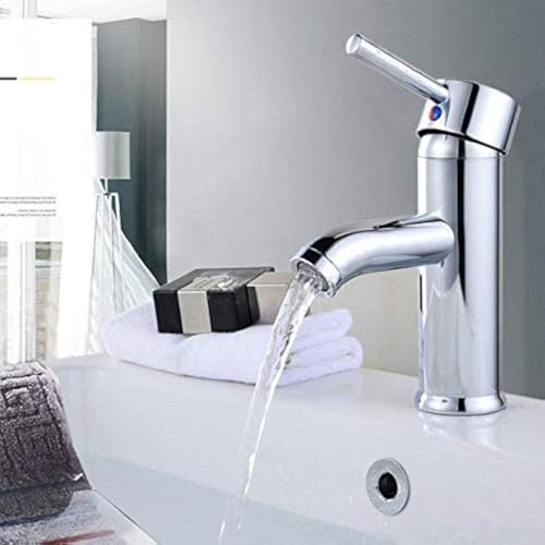 Tagve Wash Basin Sink Faucet 360 Rotation Copper, Stainless Steel Single Hole Hot/Cold Mixer Water Tap (16.5 x 5.5 cm) - Image 1