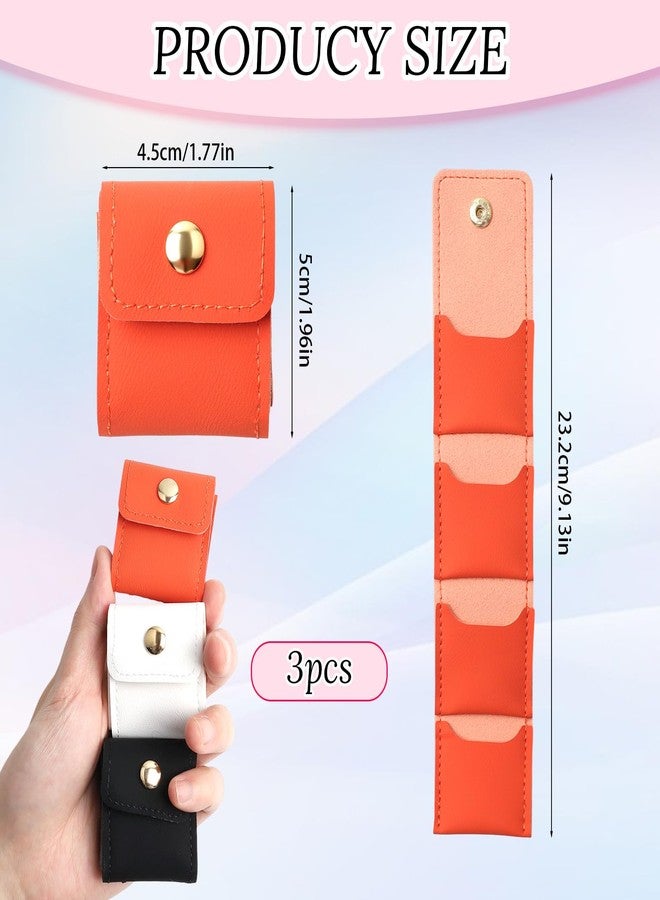 LUSTRIB 3Pcs Mini Travel Jewelry Bag PU Leather, Portable Foldable Travel Jewelry Roll Bag with Buckle, Multifunctional Jewelry Organizer Case, Small Jewelry Box for Earrings, Rings, Necklaces (3 Colors) - Image 2