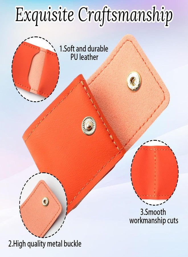 LUSTRIB 3Pcs Mini Travel Jewelry Bag PU Leather, Portable Foldable Travel Jewelry Roll Bag with Buckle, Multifunctional Jewelry Organizer Case, Small Jewelry Box for Earrings, Rings, Necklaces (3 Colors) - Image 3
