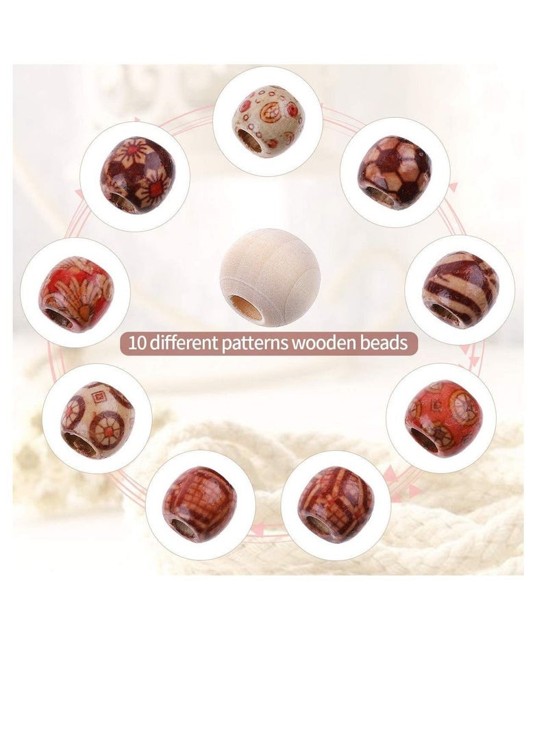 SYOSI 109 Yadrs 3mm Natural Macrame Cord Kit with 100 pcs Wood Beads 6pcs Wood Ring and 2 pcs Wooden Stick for Crafts, DIY Plant Hangers  - Image 4