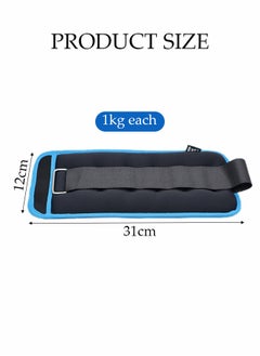 DUNISO 1kg*2 Ankle Weight Set, Wearable Leg Weight Belt, Waterproof Sandbag With Adjustable Strap, Suitable For Women Men Children Family Fitness Jogging Aerobics  - Image 3