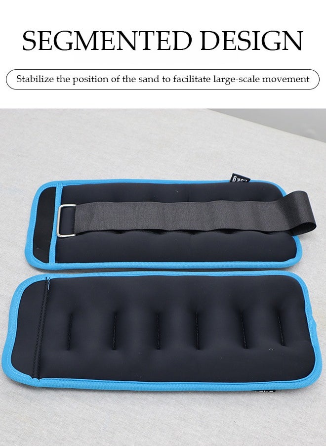 DUNISO 1kg*2 Ankle Weight Set, Wearable Leg Weight Belt, Waterproof Sandbag With Adjustable Strap, Suitable For Women Men Children Family Fitness Jogging Aerobics  - Image 4
