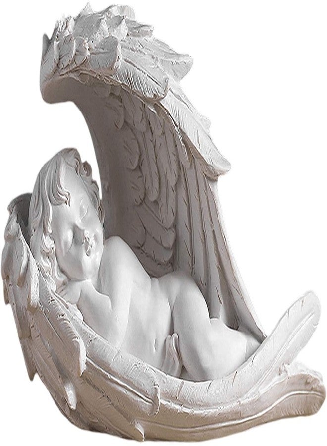 FRECI Cherub Sculpture Baby Angel Cherub Sleeping Angel Figure Resin Angel Sculpture Statue Desktop Ornaments for Wedding Birthday Party Desktop Decoration - Image 1