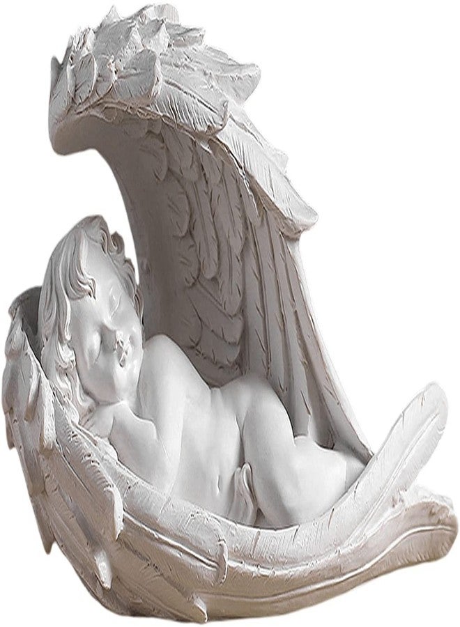 FRECI Cherub Sculpture Baby Angel Cherub Sleeping Angel Figure Resin Angel Sculpture Statue Desktop Ornaments for Wedding Birthday Party Desktop Decoration - Image 2