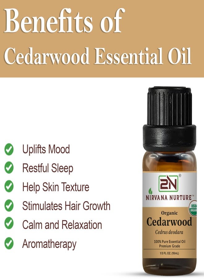 Nirvana Nurture Cedarwood Essential Oil, USDA Certified Organic, 100% Pure Undiluted, Aromatherapy Oil for Diffuser, Hair & Skin Care - Image 3