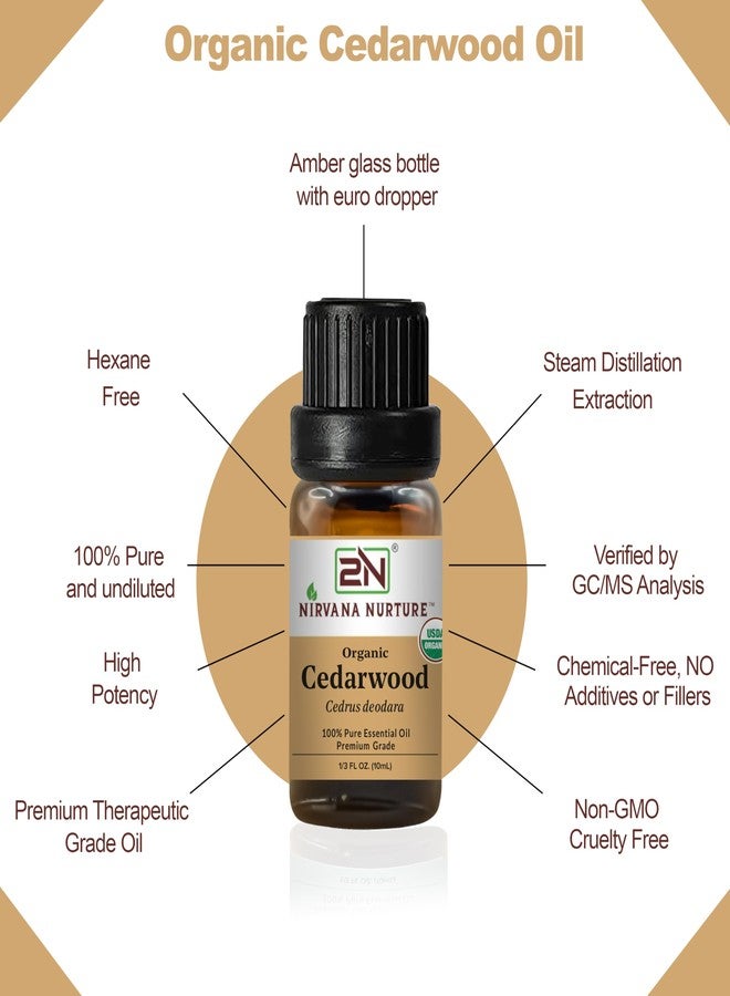 Nirvana Nurture Cedarwood Essential Oil, USDA Certified Organic, 100% Pure Undiluted, Aromatherapy Oil for Diffuser, Hair & Skin Care - Image 4