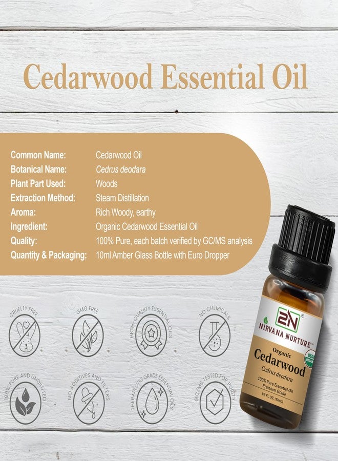 Nirvana Nurture Cedarwood Essential Oil, USDA Certified Organic, 100% Pure Undiluted, Aromatherapy Oil for Diffuser, Hair & Skin Care - Image 2