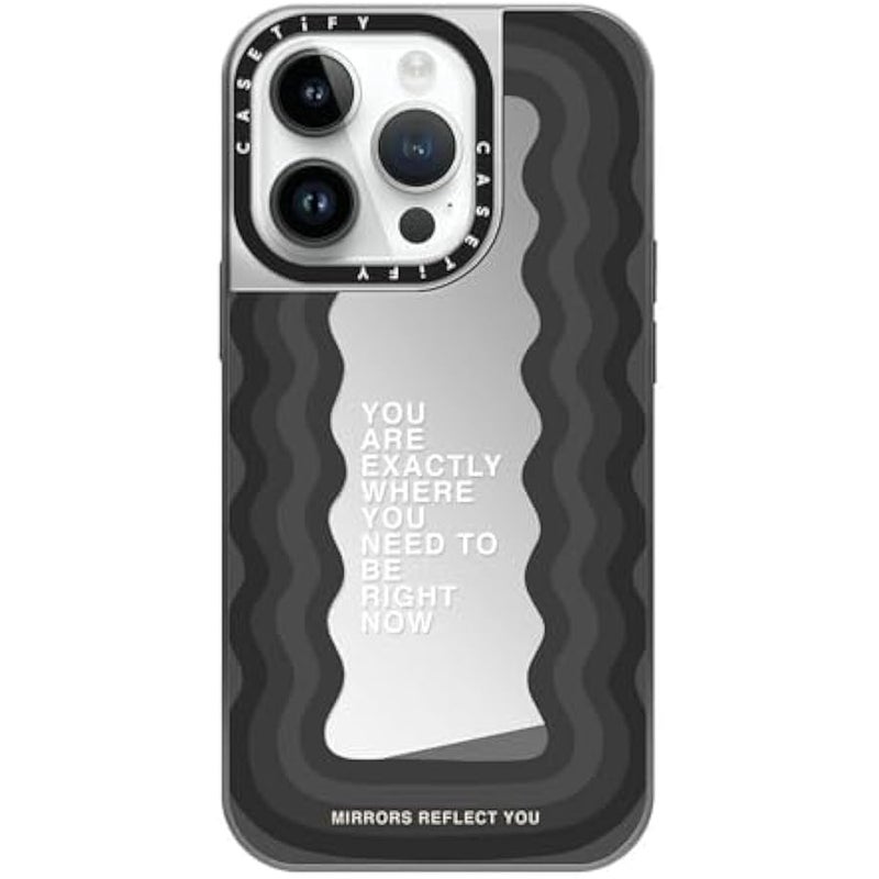 Casetify Mirror Case for iPhone 14 Pro Compatible with Magsafe - Need to be - Silver on Silver - Image 1