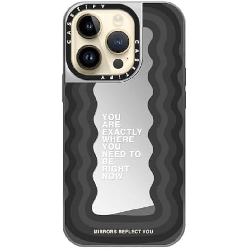 Casetify Mirror Case for iPhone 14 Pro Compatible with Magsafe - Need to be - Silver on Silver - Image 4