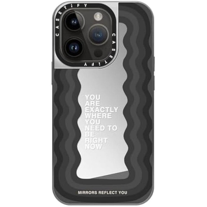 Casetify Mirror Case for iPhone 14 Pro Compatible with Magsafe - Need to be - Silver on Silver - Image 3